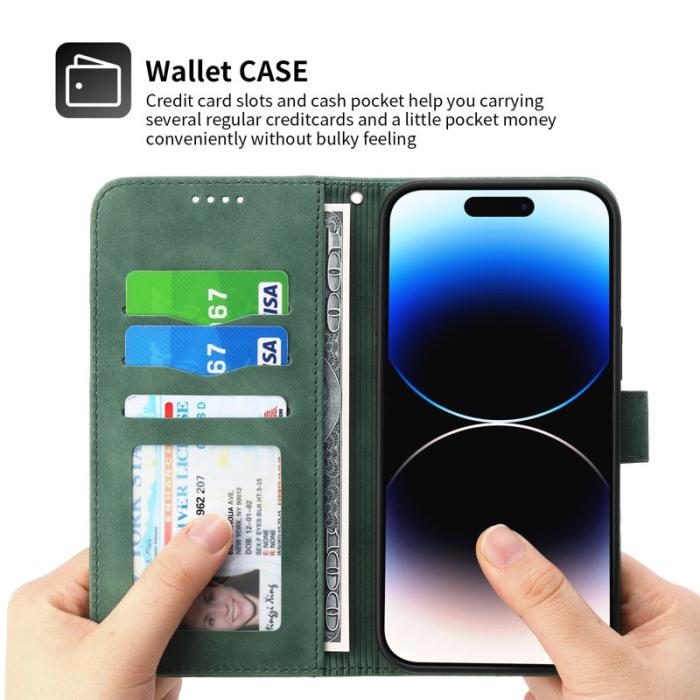 DIERFENG - DIERFENG DF-03 Fodral för iPhone 15 Pro Max Äkta läder - Grön