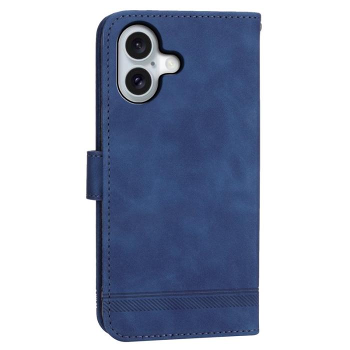 DIERFENG - DIERFENG DF-03 Fodral för iPhone 16 Äkta läder - Blå
