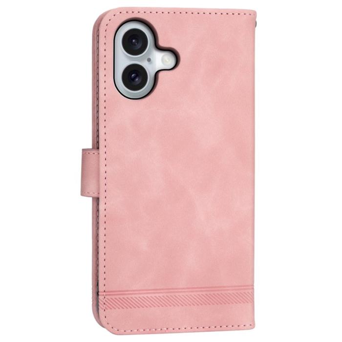 DIERFENG - DIERFENG DF-03 Fodral för iPhone 16 - Äkta läder - Rosa