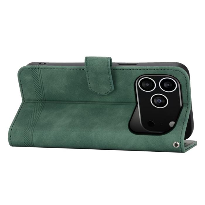 DIERFENG - DIERFENG DF-03 Fodral för iPhone 17 Pro - Äkta läder - Grön