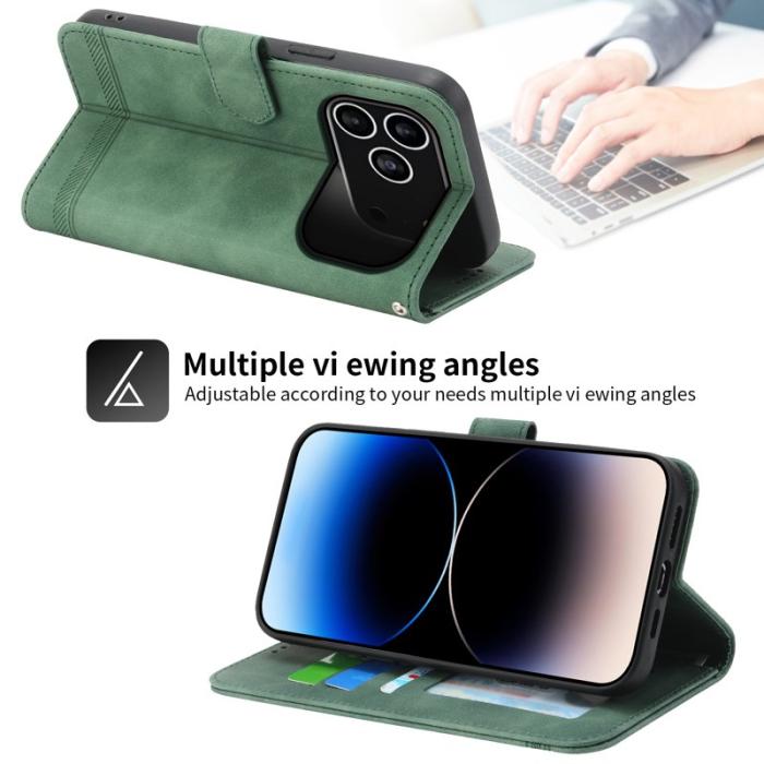 DIERFENG - DIERFENG DF-03 Fodral för iPhone 17 Pro - Äkta läder - Grön