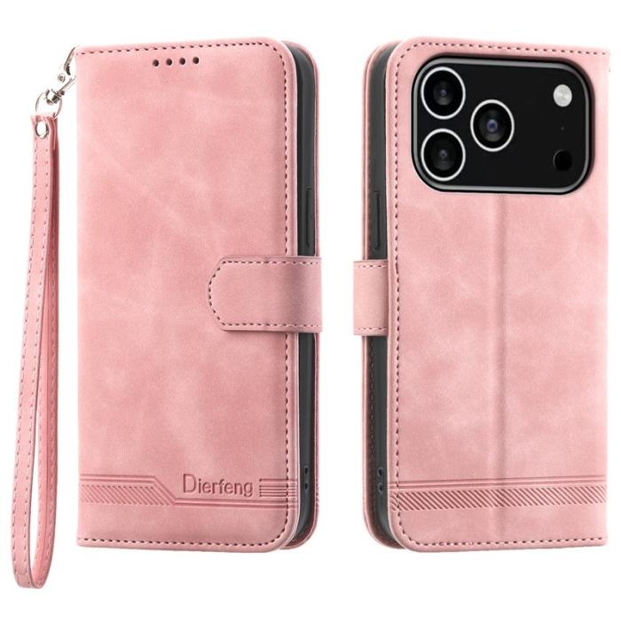 DIERFENG - DIERFENG DF-03 Fodral för iPhone 17 Pro Äkta läder - Rosa