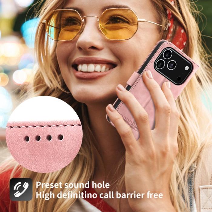 DIERFENG - DIERFENG DF-03 Fodral för iPhone 17 Pro Äkta läder - Rosa