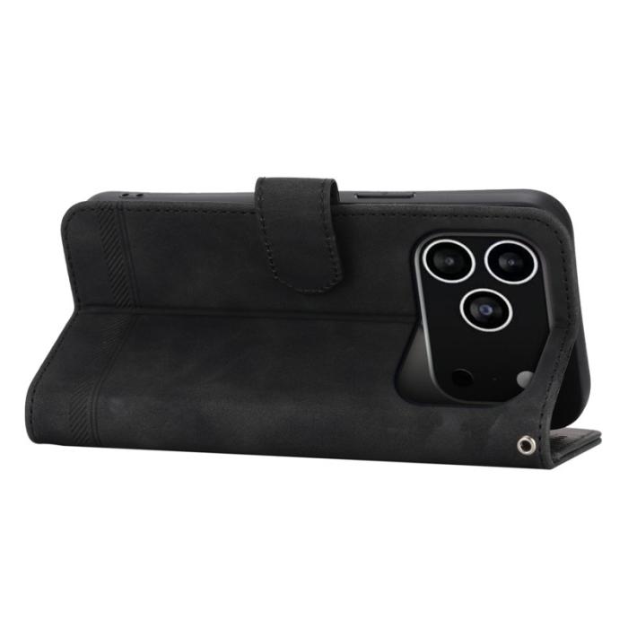 DIERFENG - DIERFENG DF-03 Fodral för iPhone 17 Pro - Äkta läder - Svart