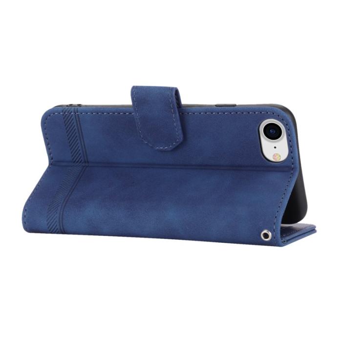 DIERFENG - DIERFENG DF-03 Fodral för iPhone 7/8/SE 2020/2022 - Äkta läder - Blå