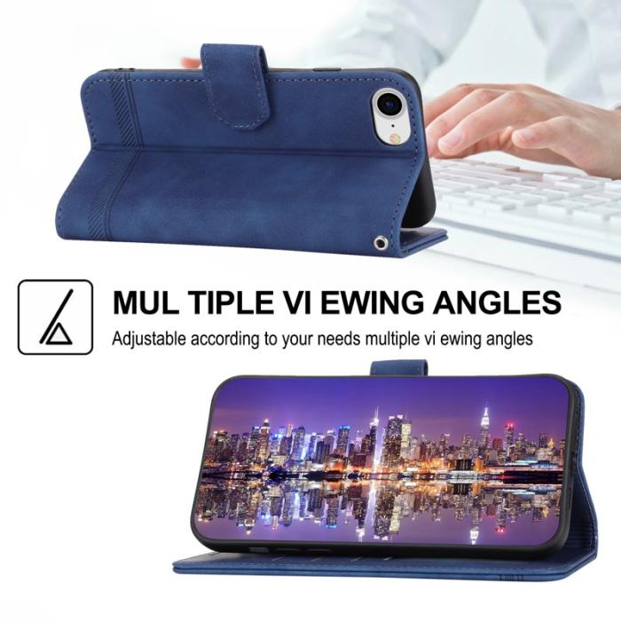 DIERFENG - DIERFENG DF-03 Fodral för iPhone 7/8/SE 2020/2022 - Äkta läder - Blå