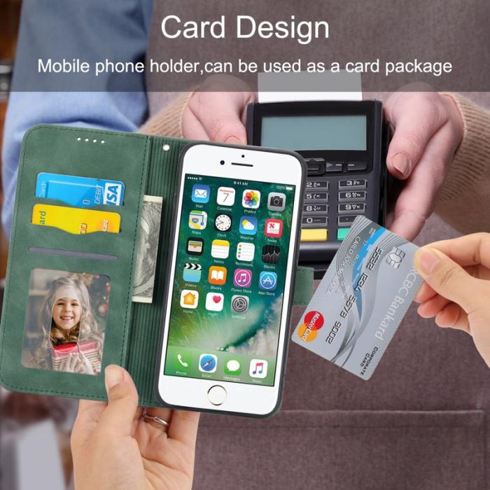 DIERFENG - DIERFENG DF-03 Fodral för iPhone 7/8/SE (2020/2022) - Äkta läder - Grön