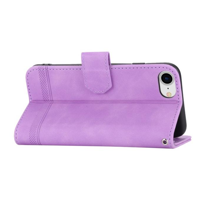 DIERFENG - DIERFENG DF-03 Fodral för iPhone 7/8/SE (2020/2022) - Äkta läder - Lila