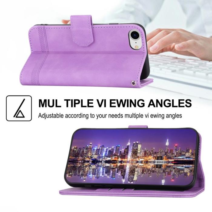 DIERFENG - DIERFENG DF-03 Fodral för iPhone 7/8/SE (2020/2022) - Äkta läder - Lila