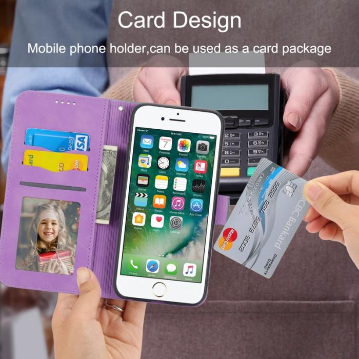 DIERFENG - DIERFENG DF-03 Fodral för iPhone 7/8/SE (2020/2022) - Äkta läder - Lila