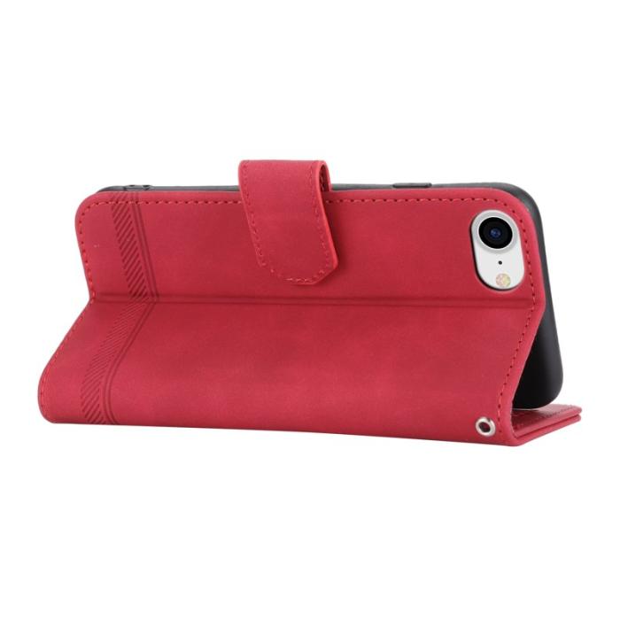 DIERFENG - DIERFENG DF-03 Fodral för iPhone 7/8/SE (2020/2022) - Äkta läder - Röd