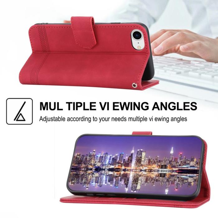 DIERFENG - DIERFENG DF-03 Fodral för iPhone 7/8/SE (2020/2022) - Äkta läder - Röd