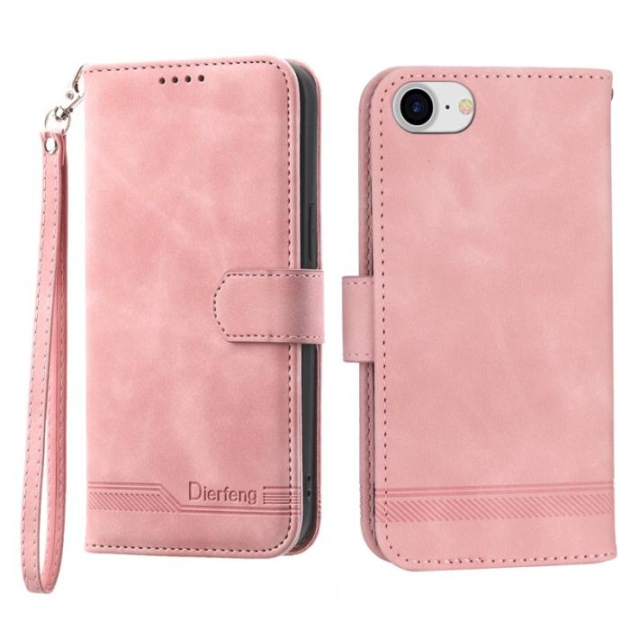 DIERFENG - DIERFENG DF-03 Fodral för iPhone 7/8/SE 2020/2022 - Äkta läder - Rosa