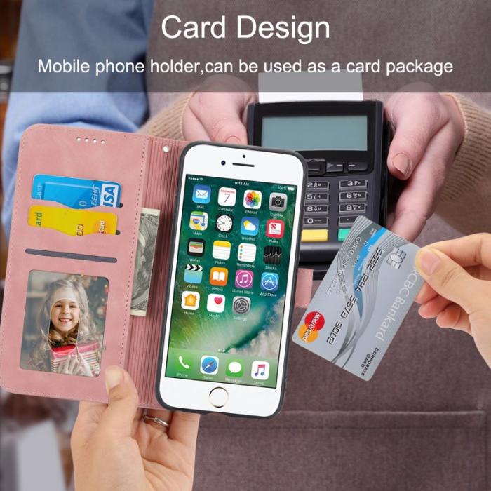 DIERFENG - DIERFENG DF-03 Fodral för iPhone 7/8/SE 2020/2022 - Äkta läder - Rosa