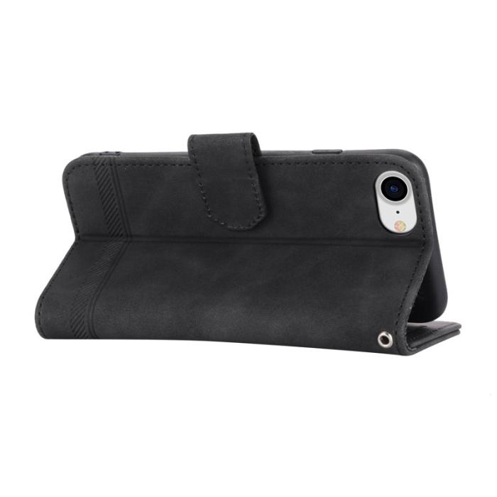 DIERFENG - DIERFENG DF-03 Fodral för iPhone 7/8/SE (2020/2022) - Äkta läder - Svart