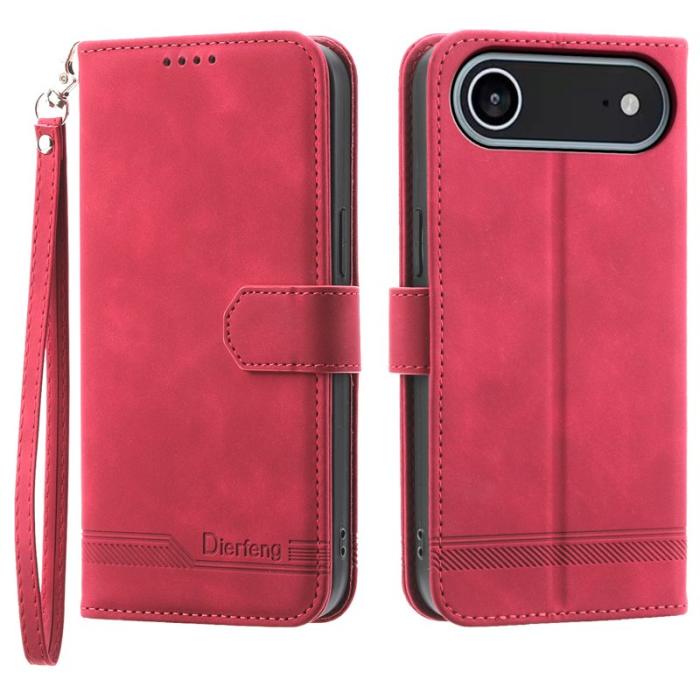 DIERFENG - DIERFENG DF-03 Fodral för iPhone Air Äkta läder - Röd