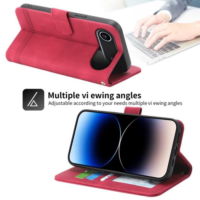 DIERFENG - DIERFENG DF-03 Fodral för iPhone Air Äkta läder - Röd