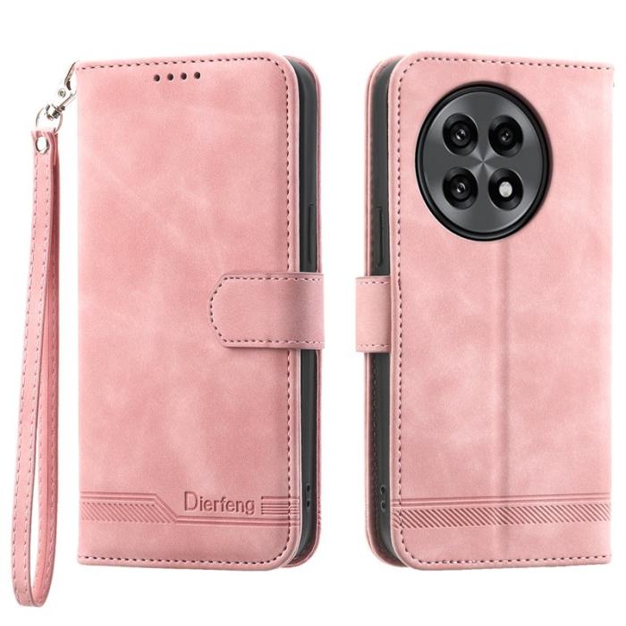 DIERFENG - DIERFENG DF-03 Fodral för OnePlus 13R 5G Äkta läder - Rosa