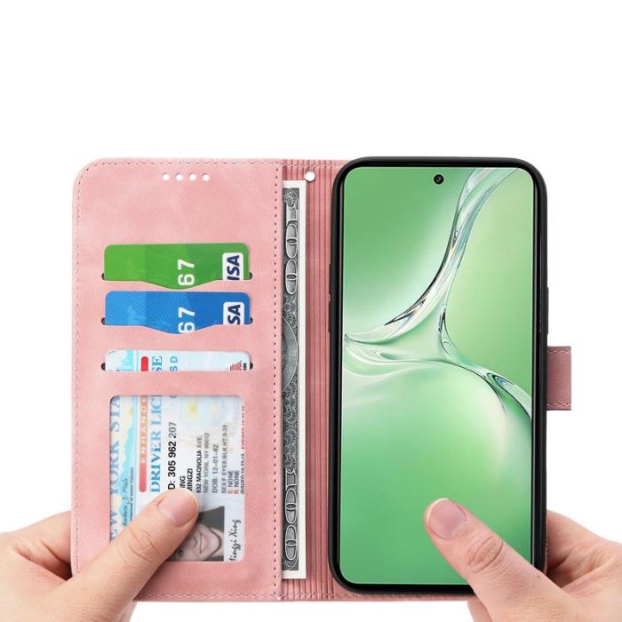 DIERFENG - DIERFENG DF-03 Fodral för OnePlus 13R 5G Äkta läder - Rosa