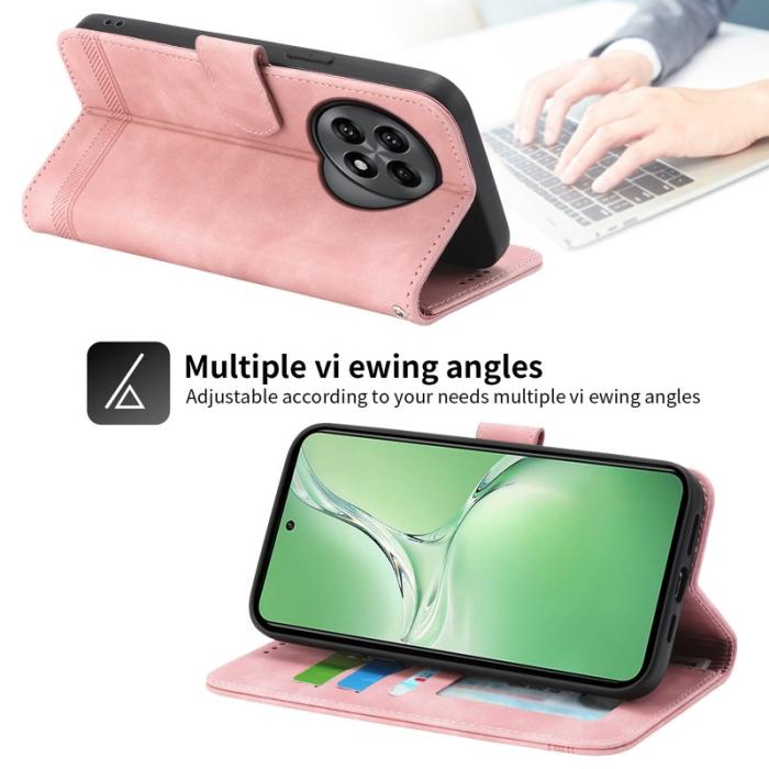 DIERFENG - DIERFENG DF-03 Fodral för OnePlus 13R 5G Äkta läder - Rosa