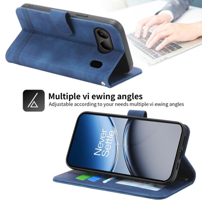 DIERFENG - DIERFENG DF-03 Fodral för OnePlus Nord 4 Äkta läder - Blå