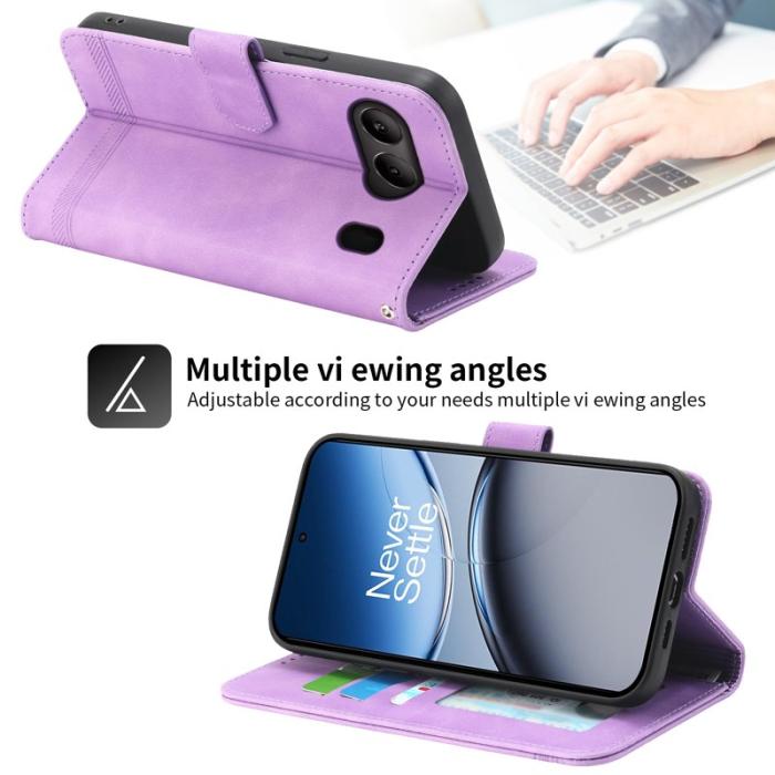 DIERFENG - DIERFENG DF-03 Fodral för OnePlus Nord 4 Äkta läder - Lila