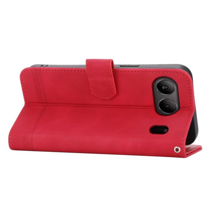 DIERFENG - DIERFENG DF-03 Fodral för OnePlus Nord 4 Äkta läder - Röd