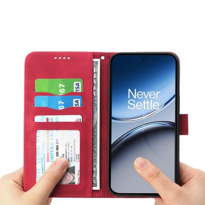 DIERFENG - DIERFENG DF-03 Fodral för OnePlus Nord 4 Äkta läder - Röd