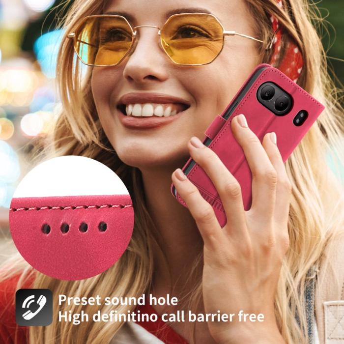 DIERFENG - DIERFENG DF-03 Fodral för OnePlus Nord 4 Äkta läder - Röd