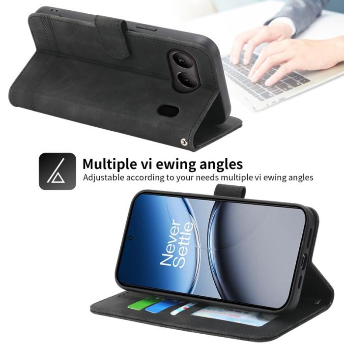DIERFENG - DIERFENG DF-03 Fodral för OnePlus Nord 4 Äkta läder - Svart