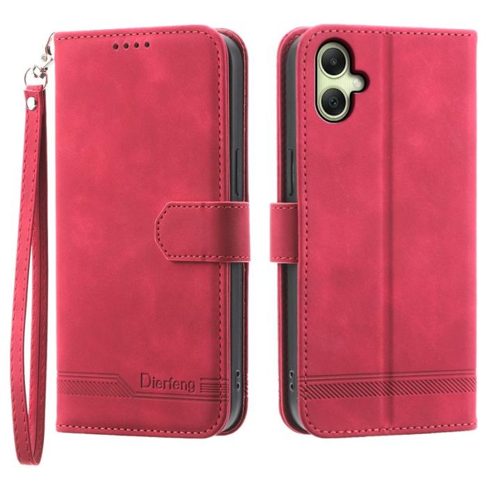 DIERFENG - DIERFENG DF-03 Fodral för Samsung Galaxy A06 4G Äkta läder - Röd