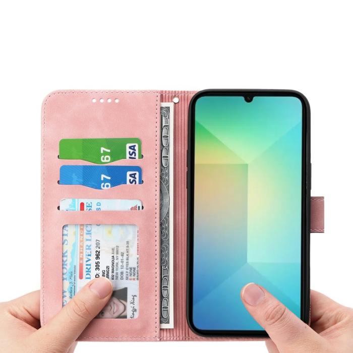 DIERFENG - DIERFENG DF-03 Fodral för Samsung Galaxy A06 4G Äkta läder - Rosa