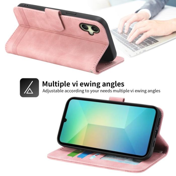 DIERFENG - DIERFENG DF-03 Fodral för Samsung Galaxy A06 4G Äkta läder - Rosa