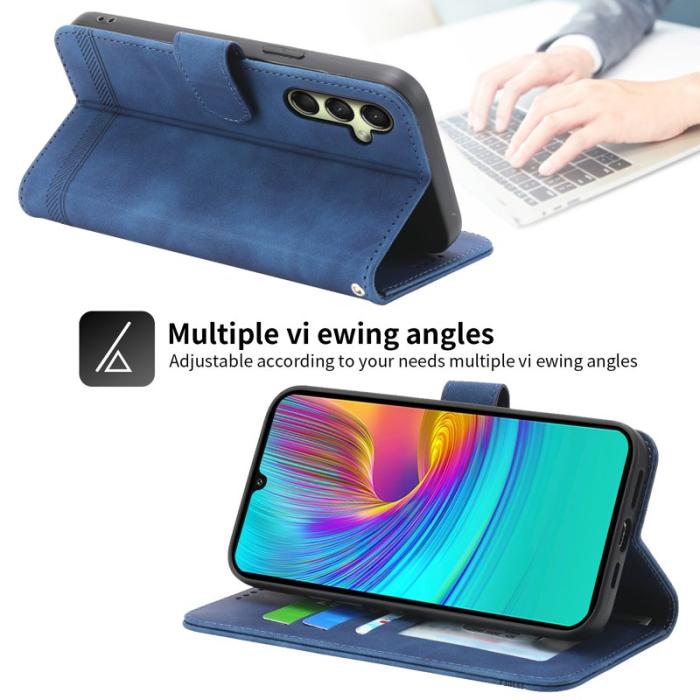 DIERFENG - DIERFENG DF-03 Fodral för Samsung Galaxy A16 5G - Äkta läder - Blå