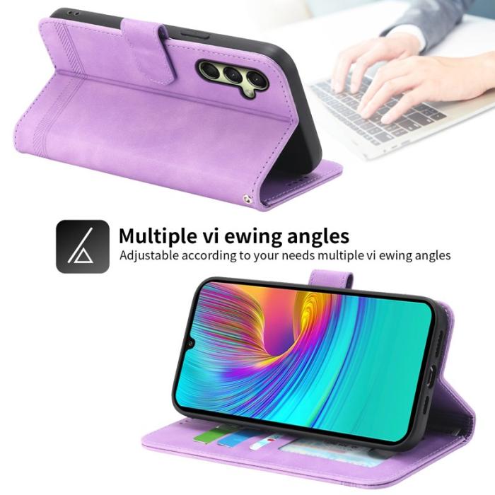 DIERFENG - DIERFENG DF-03 Fodral för Samsung Galaxy A16 5G - Äkta läder - Lila