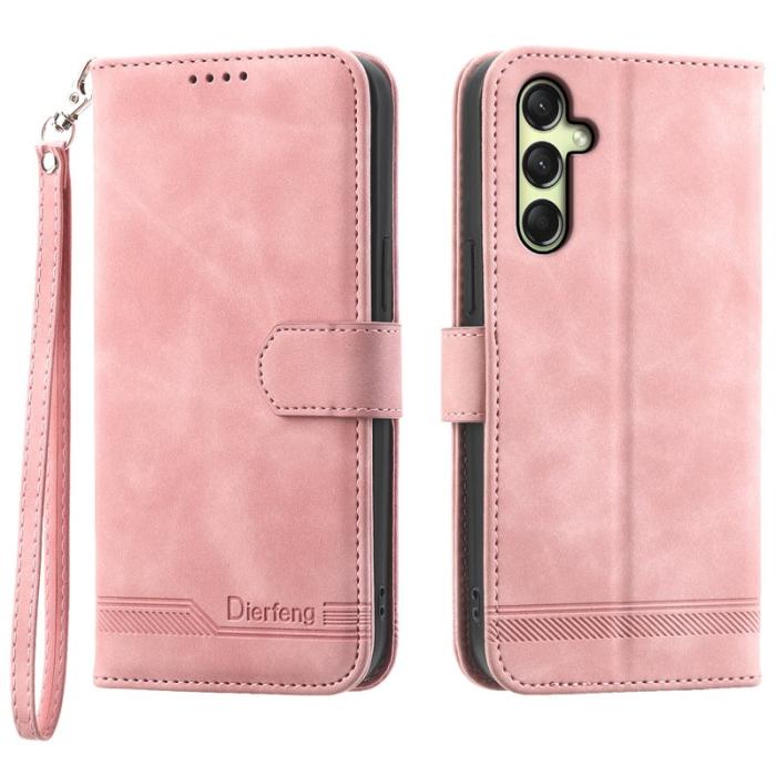 DIERFENG - DIERFENG DF-03 Fodral för Samsung Galaxy A16 5G Äkta läder - Rosa