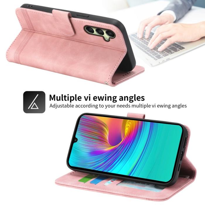 DIERFENG - DIERFENG DF-03 Fodral för Samsung Galaxy A16 5G Äkta läder - Rosa