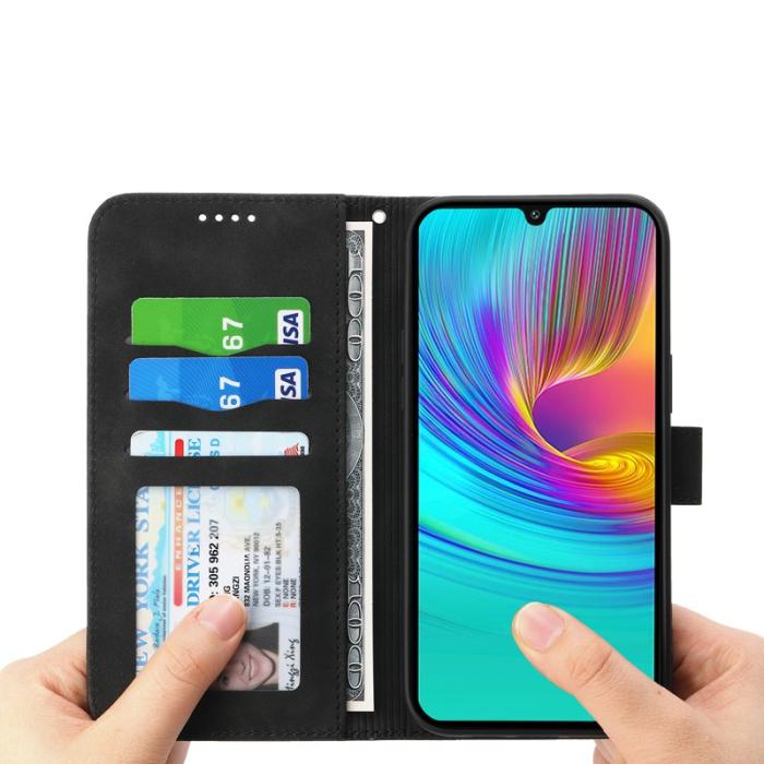 DIERFENG - DIERFENG DF-03 Fodral för Samsung Galaxy A16 5G Äkta läder - Svart