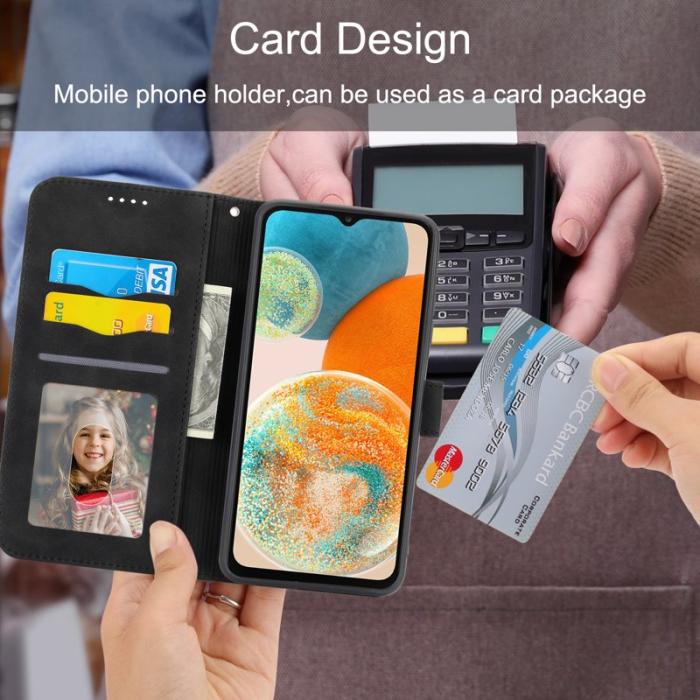 DIERFENG - DIERFENG DF-03 Fodral för Samsung Galaxy A23 5G - Äkta läder - Svart