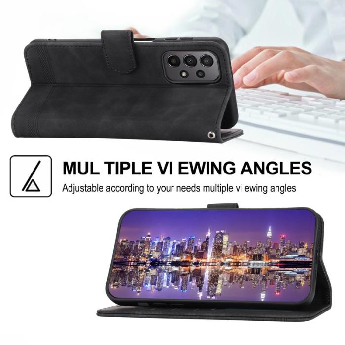 DIERFENG - DIERFENG DF-03 Fodral för Samsung Galaxy A23 5G - Äkta läder - Svart