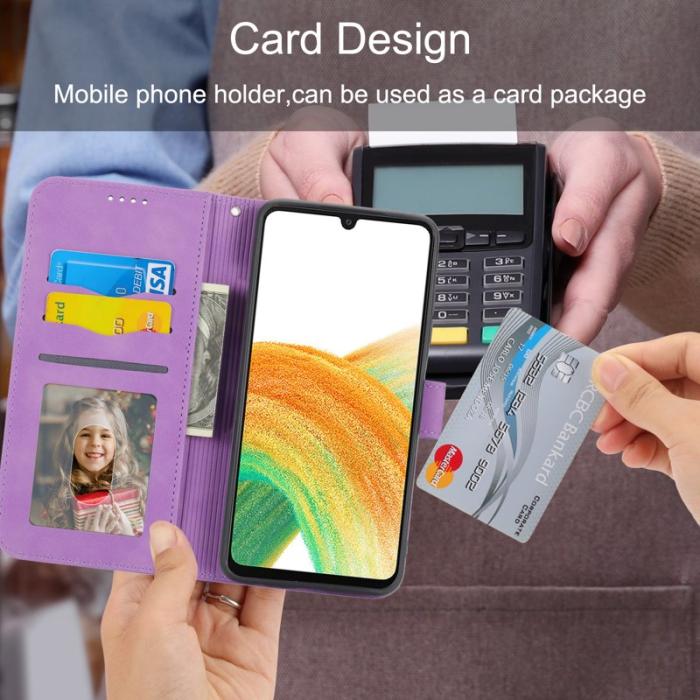 DIERFENG - DIERFENG DF-03 Fodral för Samsung Galaxy A33 5G - Lila PU Läder
