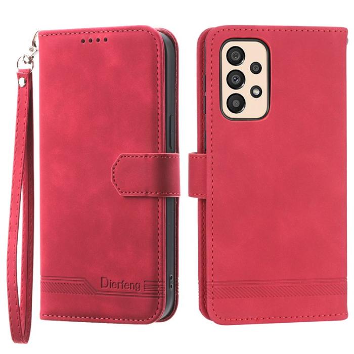 DIERFENG - DIERFENG DF-03 Fodral för Samsung Galaxy A33 5G - PU Läder - Röd