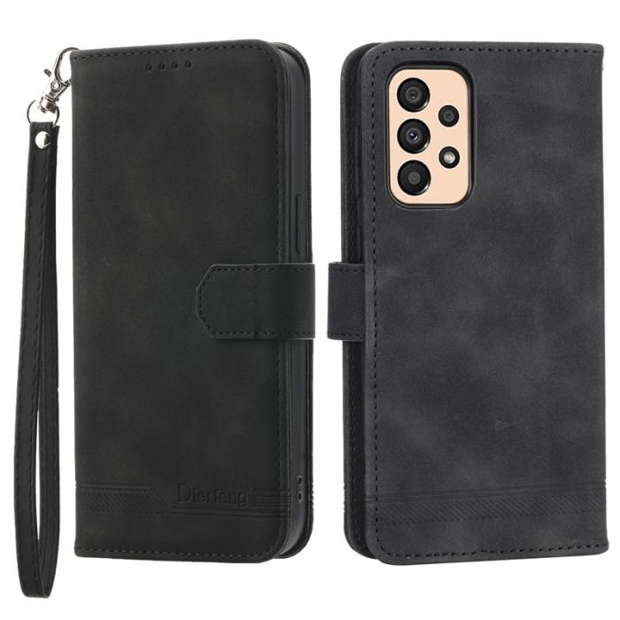 DIERFENG - DIERFENG DF-03 Fodral för Samsung Galaxy A33 5G - Svart PU Läder