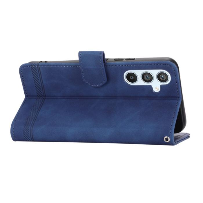 DIERFENG - DIERFENG DF-03 Fodral för Samsung Galaxy A54 5G - Äkta läder - Blå