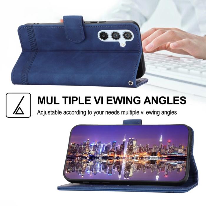 DIERFENG - DIERFENG DF-03 Fodral för Samsung Galaxy A54 5G - Äkta läder - Blå