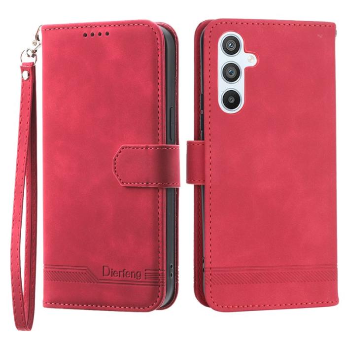 DIERFENG - DIERFENG DF-03 Fodral för Samsung Galaxy A54 5G - Äkta läder - Röd
