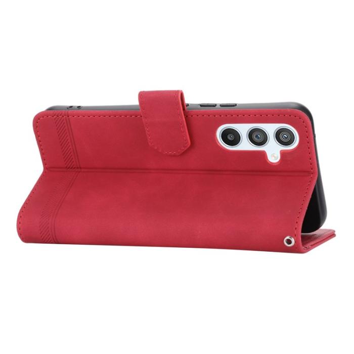 DIERFENG - DIERFENG DF-03 Fodral för Samsung Galaxy A54 5G - Äkta läder - Röd