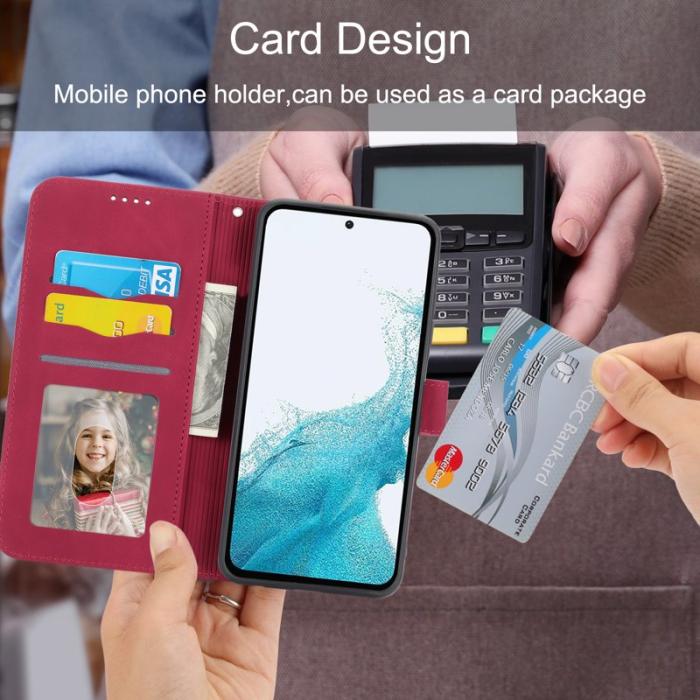 DIERFENG - DIERFENG DF-03 Fodral för Samsung Galaxy A54 5G - Äkta läder - Röd