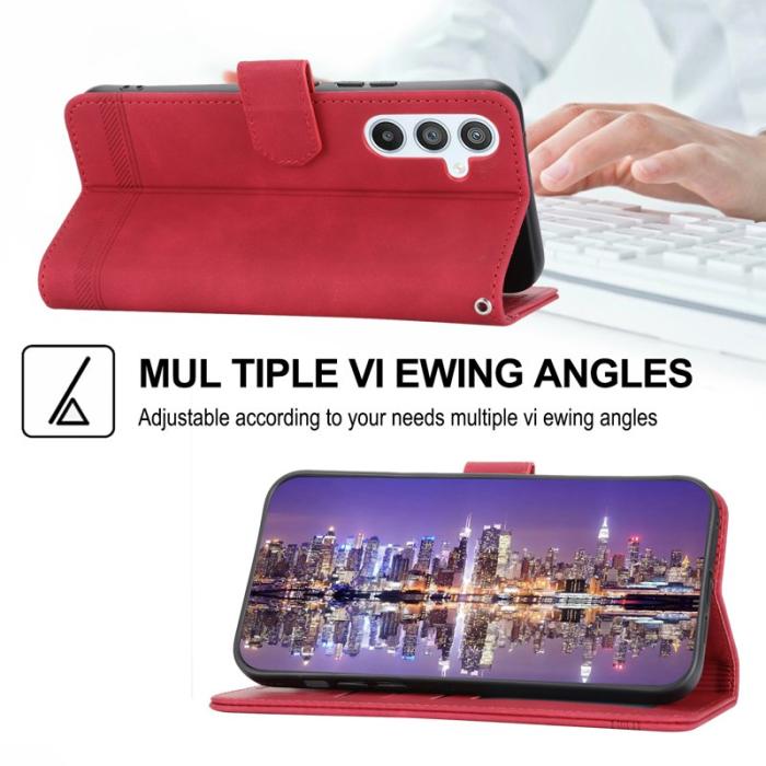 DIERFENG - DIERFENG DF-03 Fodral för Samsung Galaxy A54 5G - Äkta läder - Röd