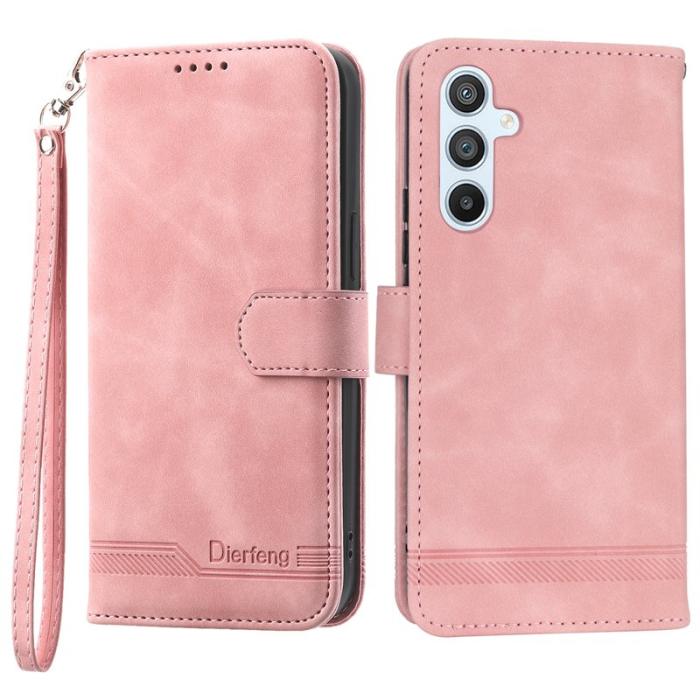DIERFENG - DIERFENG DF-03 Fodral för Samsung Galaxy A54 5G - Äkta läder - Rosa